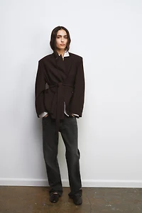 100% WOOL BELTED BLAZER ZW COLLECTION LIMITED EDITION