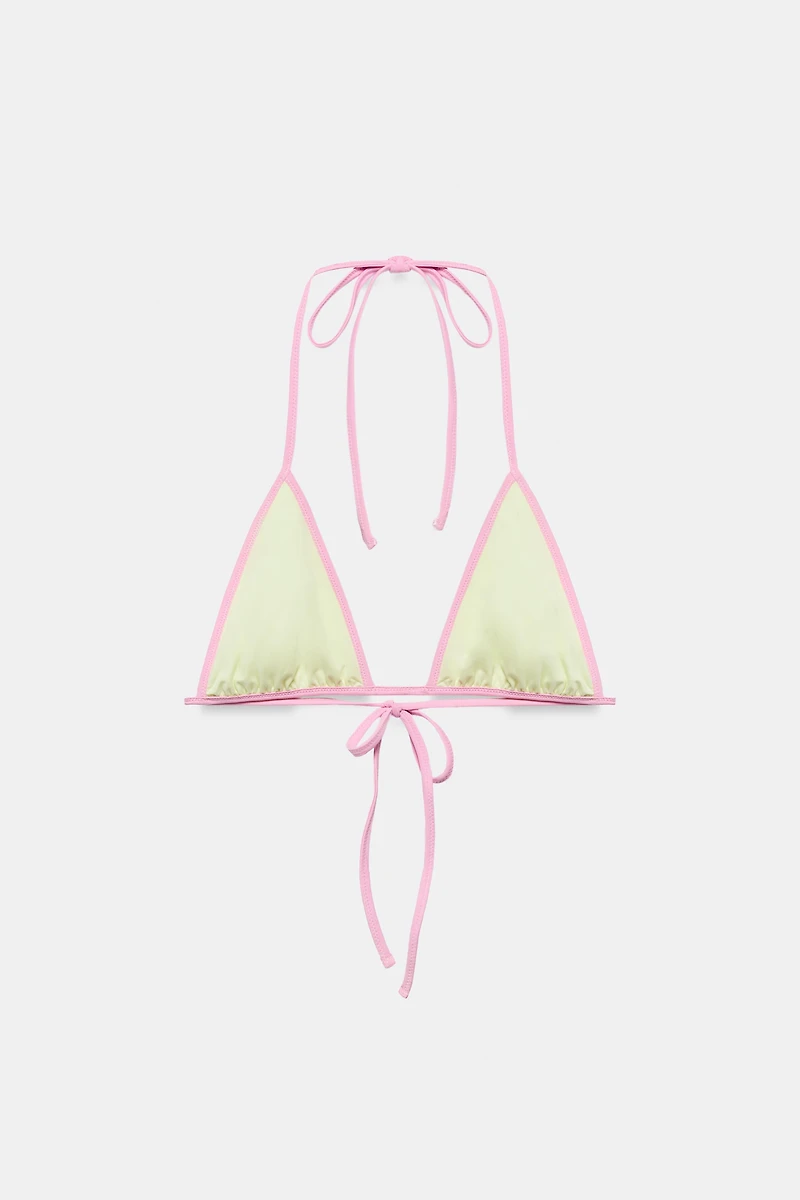 HAUT DE BIKINI TRIANGULAIRE CONTRASTÉ