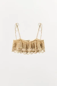 EMBROIDERED RUFFLE CAMISOLE