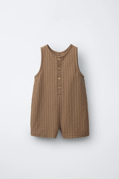 TEXTURED WEAVE SHORT JUMPSUIT