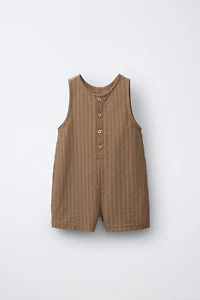 TEXTURED WEAVE SHORT JUMPSUIT