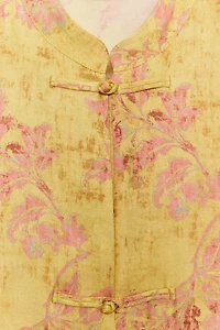 FLORAL PRINT FROG FASTENING SHIRT