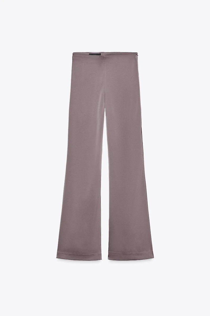 HIGH-WAISTED SATIN PANTS