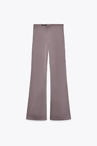 HIGH-WAISTED SATIN PANTS