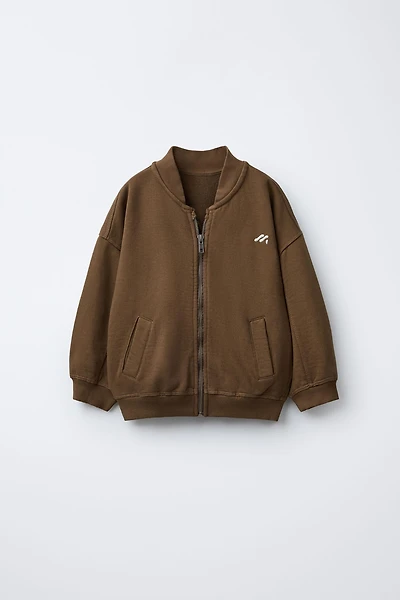 FLEECE LOGO BOMBER JACKET