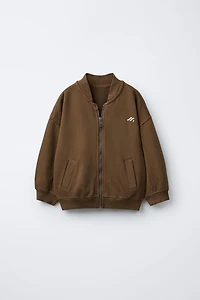 FLEECE LOGO BOMBER JACKET