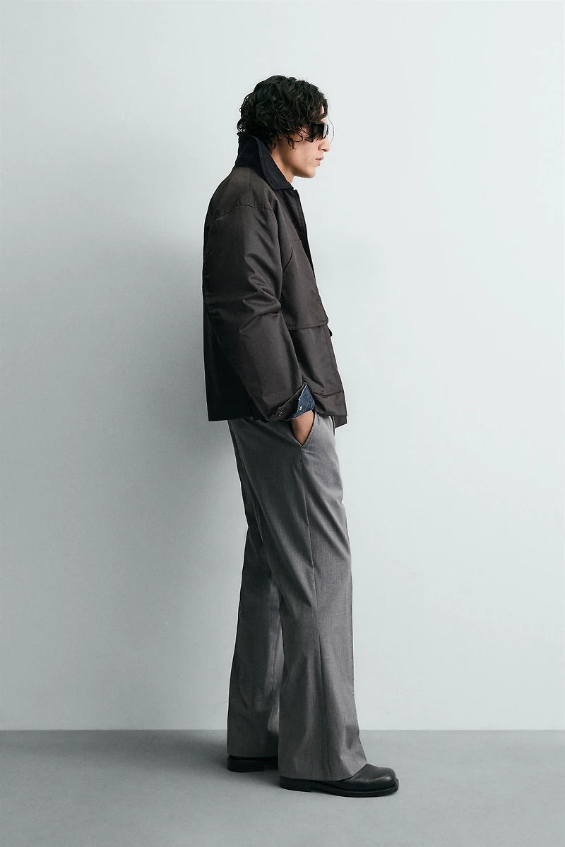 WAXED FINISH COMBINATION COLLAR JACKET