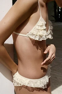 SOUTIEN-GORGE TRIANGULAIRE DENTELLE À VOLANTS