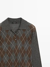 Pull polo à losanges