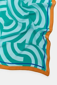 WAVE PRINT SILK SCARF