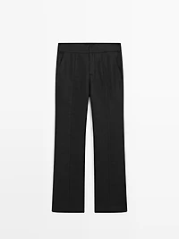 100% linen kick flare fit trousers