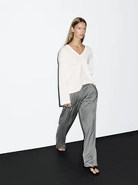 T-shirt col en V oversize