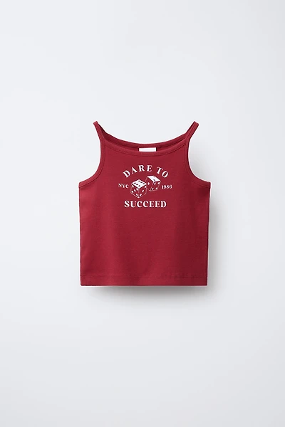 RIBBED TEXT TOP