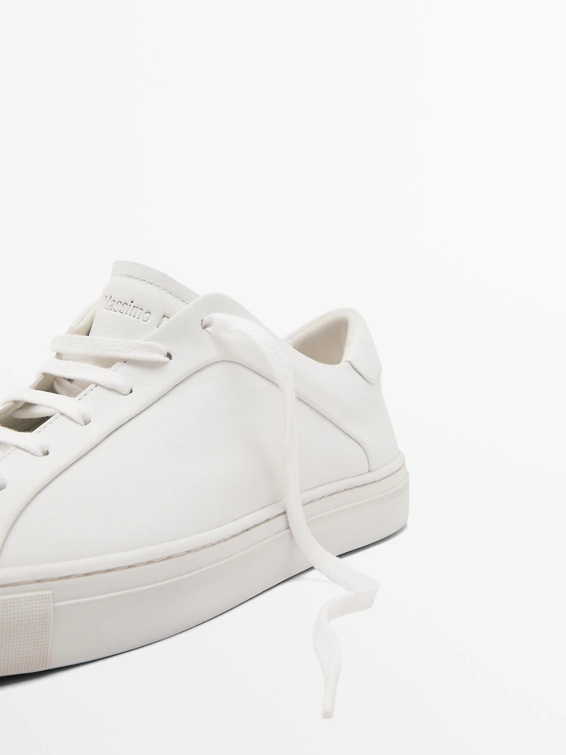 Split suede trainers