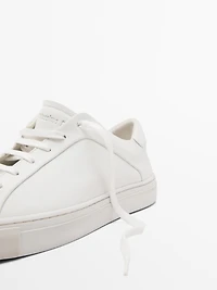 Split suede trainers