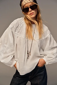 CHEMISE ROMANTIQUE NID D'ABEILLE