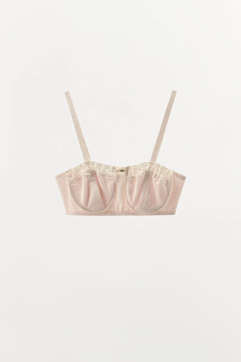 FLOWER POINTELLE BRALETTE