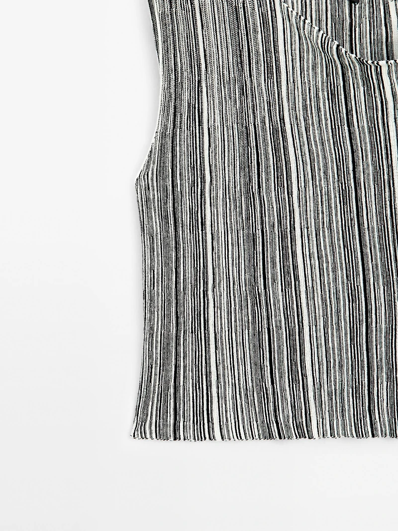 Top en maille à rayures
