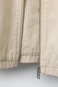 COTTON LINEN BOMBER JACKET