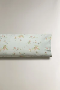SATEEN PILLOWCASE WITH FLORAL BRANCHES (300 THREAD COUNT)