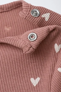 HEART RIB TOP AND LEGGINGS SET