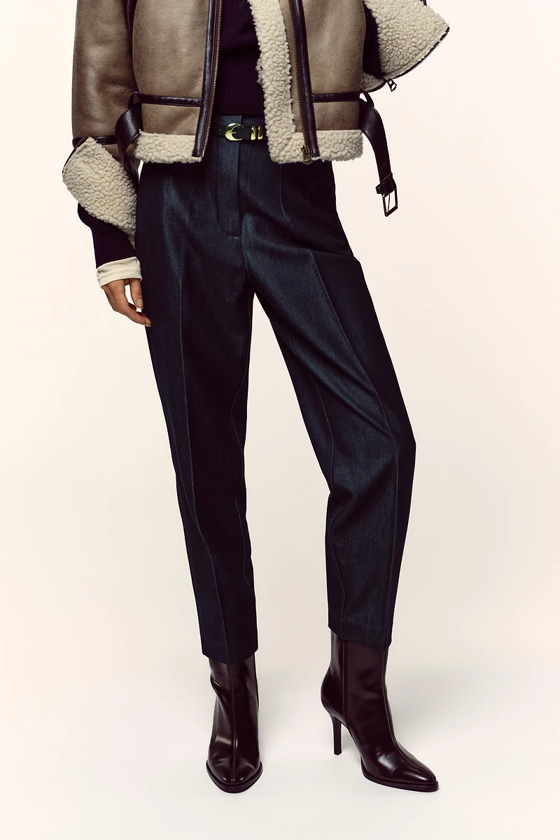 HIGH-WAISTED BELTED PANTS