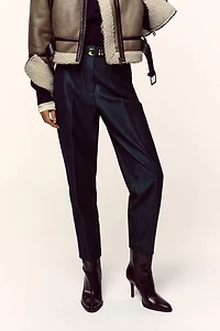 HIGH-WAISTED BELTED PANTS
