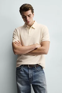 REGULAR FIT TEXTURED POLO