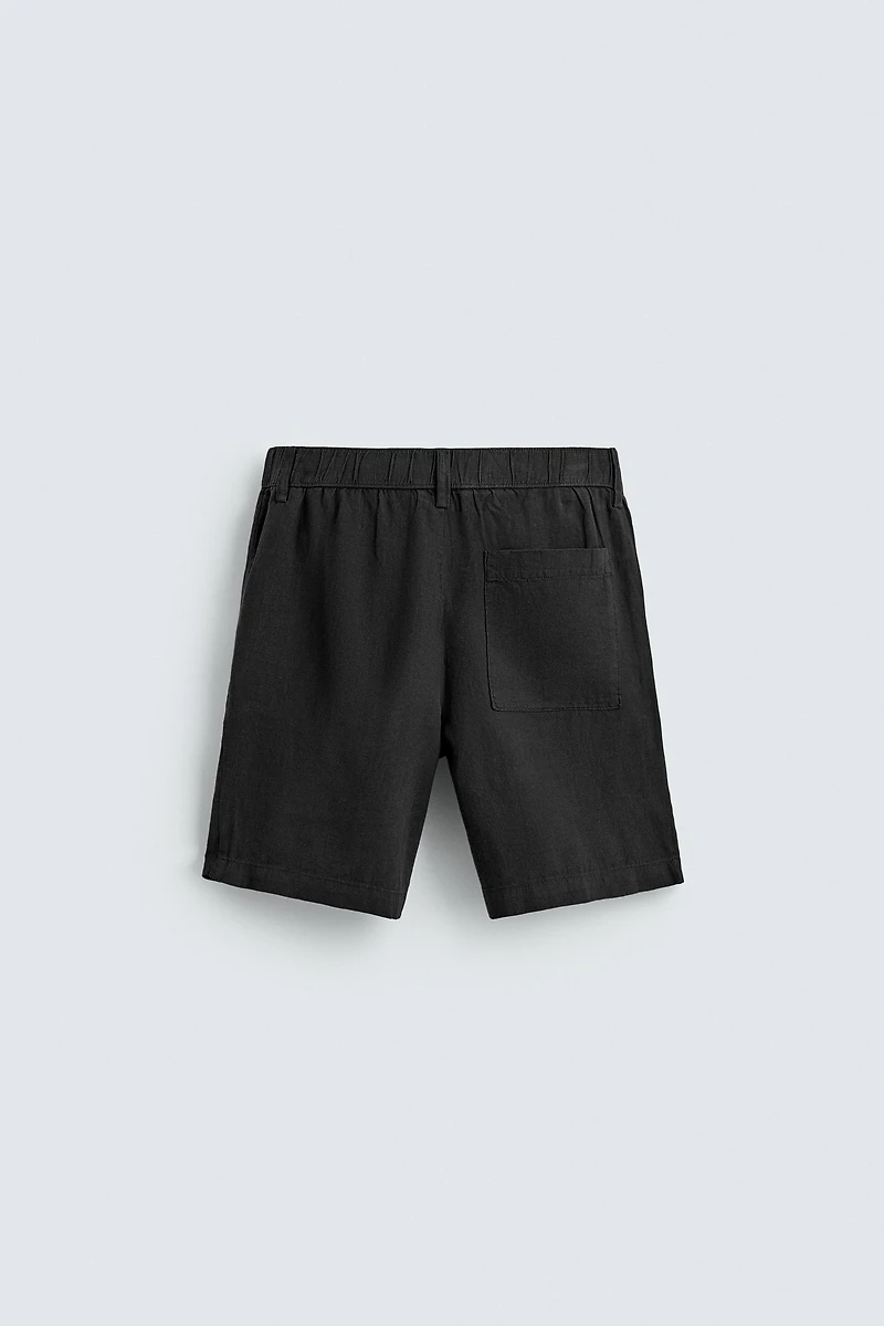 100% LINEN RELAXED FIT SHORTS