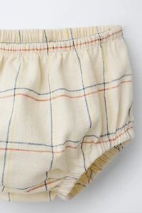 EMBROIDERED PLAID DRESS AND PANTY SET