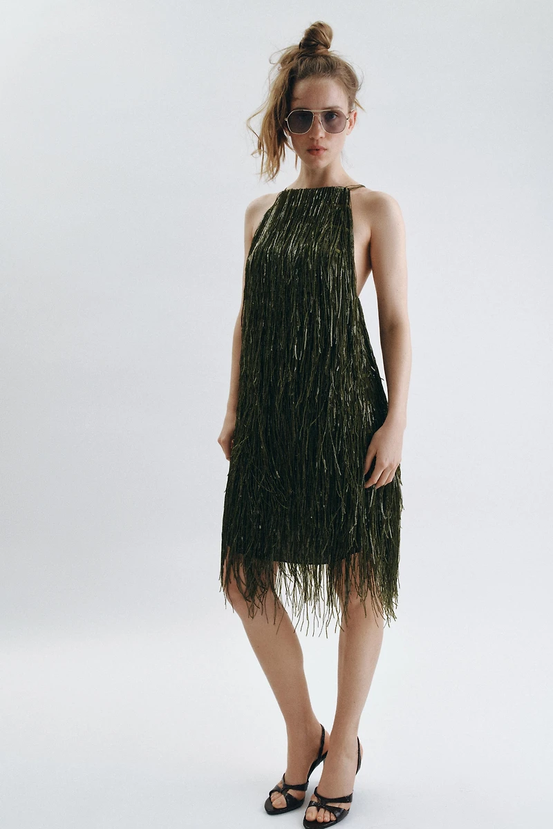 ROBE À FRANGES ET PAILLETTES ZW COLLECTION