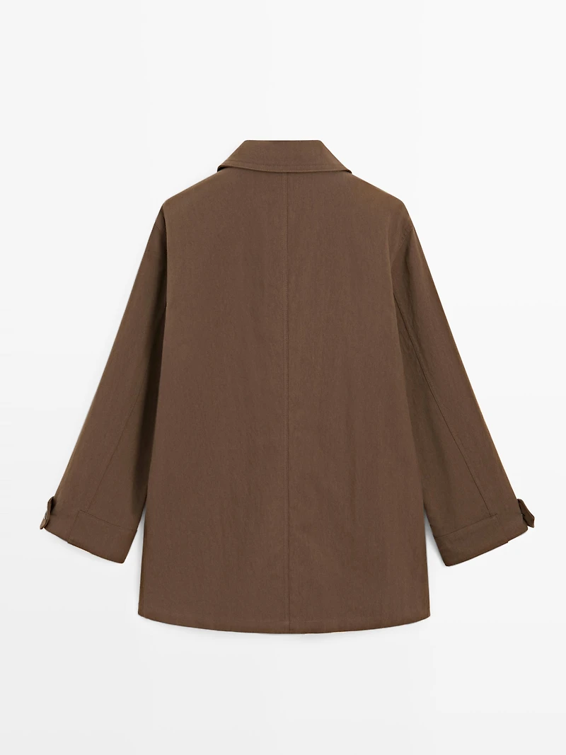 Cotton blend jacket with pockets