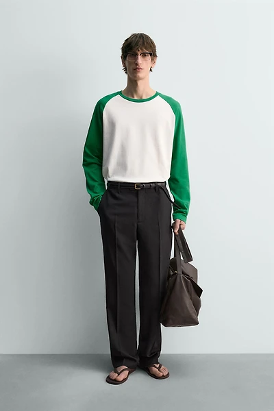 REGULAR FIT COLOR BLOCK T-SHIRT
