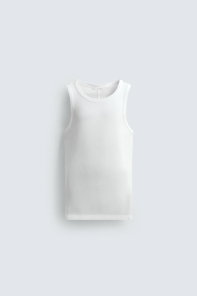 VISCOSE STRUCTURE SLIM FIT TANK TOP