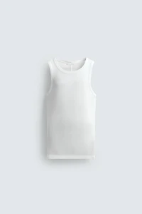 VISCOSE STRUCTURE SLIM FIT TANK TOP