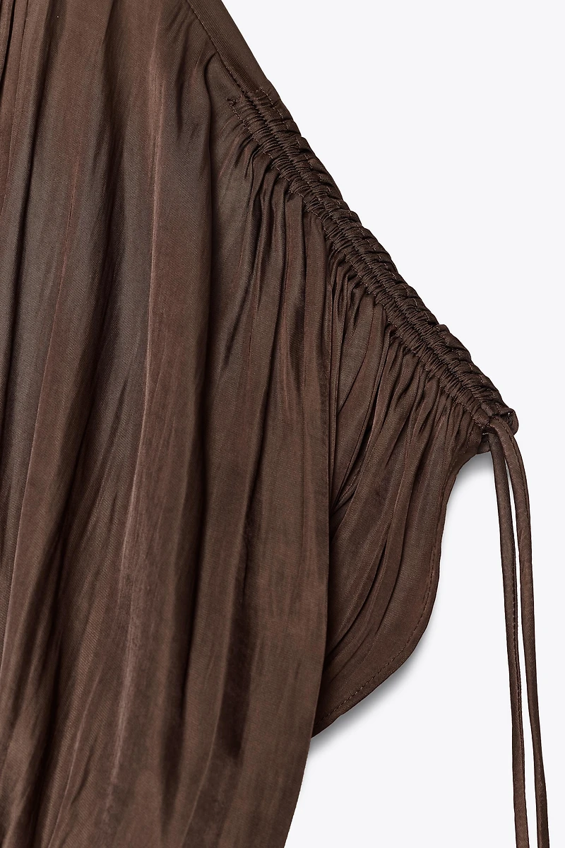 RUCHED SATIN EFFECT BLOUSE