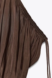RUCHED SATIN EFFECT BLOUSE