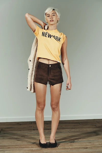 FAUX SUEDE MINI SHORTS