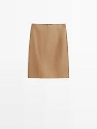 Nappa leather mini skirt