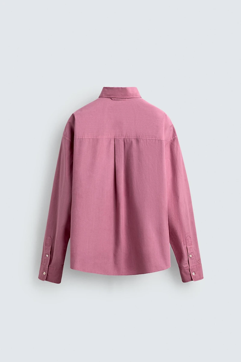 CHEMISE REGULAR FIT EN COTON LAVÉ