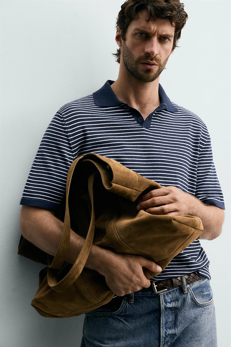 STRIPED JACQUARD KNIT POLO