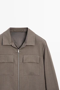 Wool-blend overshirt
