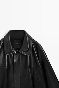 Veste bomber en cuir nappa