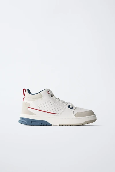 PIECED HIGH TOP SNEAKERS