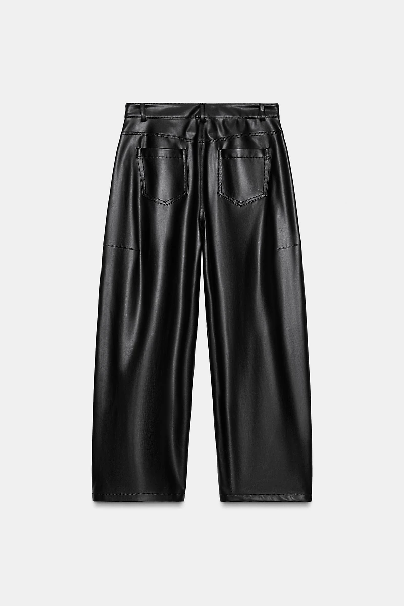 BALLOON FAUX LEATHER PANTS ZW COLLECTION