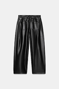 BALLOON FAUX LEATHER PANTS ZW COLLECTION
