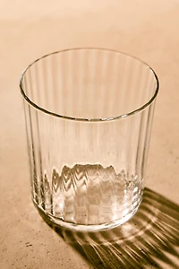 GLASS TUMBLER WITH LINE DESIGN