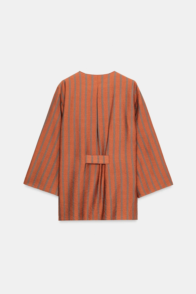 STRIPED WRAP JACKET