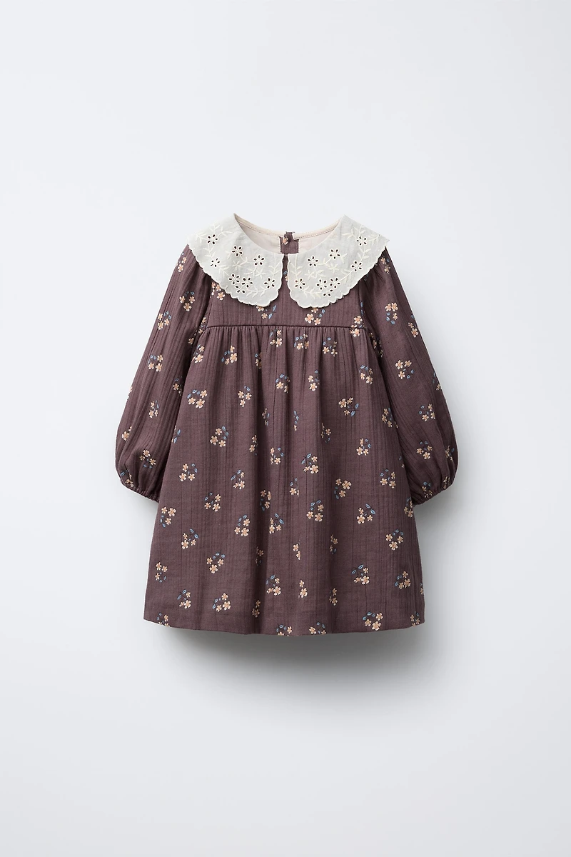 FLORAL PRINT TEXTURE DRESS