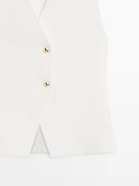 Gilet en maille à col V et boutons